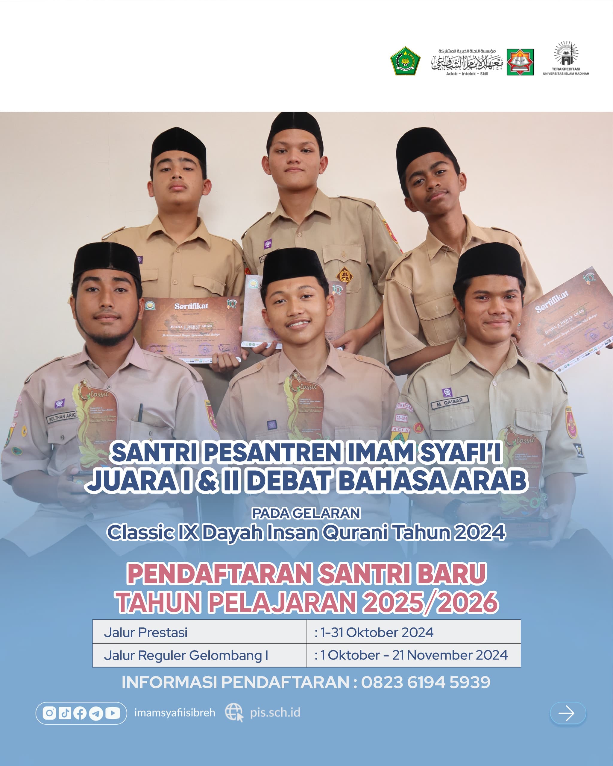 Dua Tim Pesantren Imam Syafi'i Raih Juara 1 dan 2 di Lomba Debat Bahasa Arab Event Classic IX